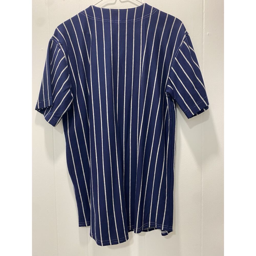 Vtg Lands’ End Blue White Striped Button Front Top W 14/16 Cotton Old Money Chic - Picture 3 of 7